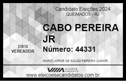 Candidato CABO PEREIRA JR 2024 - QUEIMADOS - Eleições