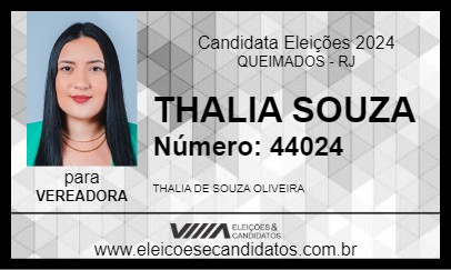 Candidato THALIA SOUZA 2024 - QUEIMADOS - Eleições