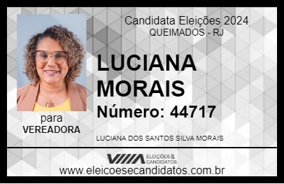 Candidato LUCIANA MORAIS 2024 - QUEIMADOS - Eleições