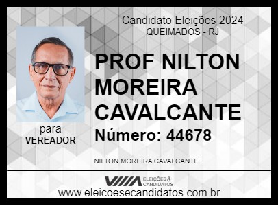 Candidato PROF NILTON MOREIRA CAVALCANTE 2024 - QUEIMADOS - Eleições