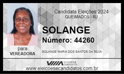 Candidato SOLANGE 2024 - QUEIMADOS - Eleições