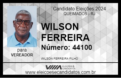 Candidato WILSON FERREIRA 2024 - QUEIMADOS - Eleições