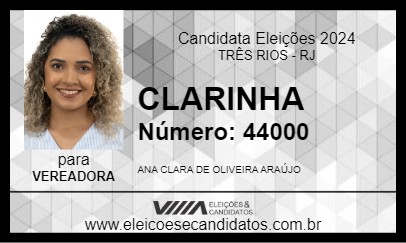 Candidato CLARINHA 2024 - TRÊS RIOS - Eleições