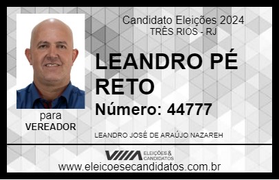 Candidato LEANDRO PÉ RETO 2024 - TRÊS RIOS - Eleições