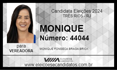 Candidato MONIQUE 2024 - TRÊS RIOS - Eleições