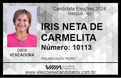 Candidato IRIS NETA DE CARMELITA 2024 - TANGUÁ - Eleições