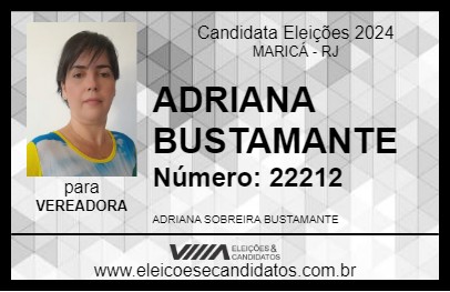 Candidato ADRIANA BUSTAMANTE 2024 - MARICÁ - Eleições