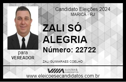 Candidato ZALI SÓ ALEGRIA 2024 - MARICÁ - Eleições