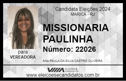 Candidato MISSIONARIA PAULINHA 2024 - MARICÁ - Eleições