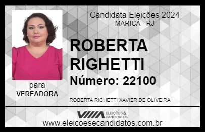 Candidato ROBERTA RIGHETTI 2024 - MARICÁ - Eleições