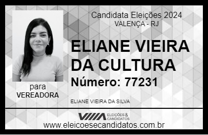 Candidato ELAINE VIEIRA DA CULTURA 2024 - VALENÇA - Eleições