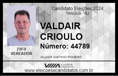 Candidato VALDAIR CRIOULO 2024 - TANGUÁ - Eleições