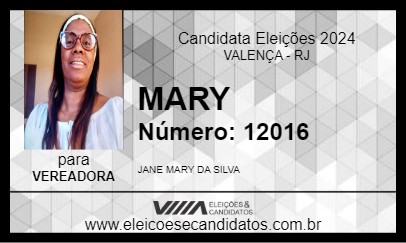 Candidato MARY 2024 - VALENÇA - Eleições