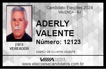 Candidato ADERLY VALENTE 2024 - VALENÇA - Eleições