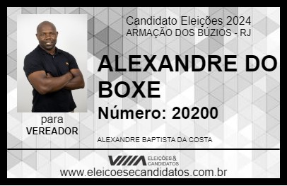 Candidato ALEXANDRE DO BOXE 2024 - ARMAÇÃO DOS BÚZIOS - Eleições