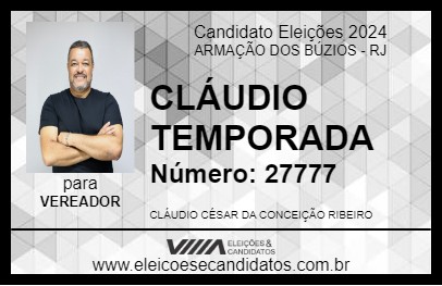 Candidato CLÁUDIO TEMPORADA 2024 - ARMAÇÃO DOS BÚZIOS - Eleições