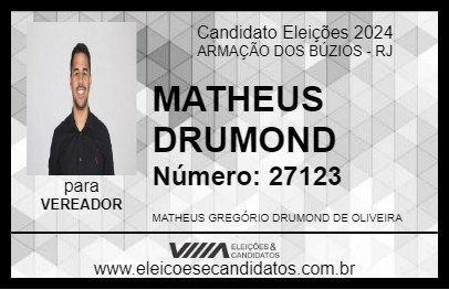 Candidato MATHEUS DRUMOND 2024 - ARMAÇÃO DOS BÚZIOS - Eleições