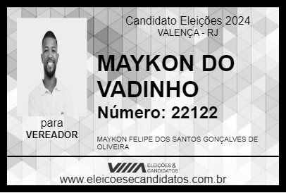 Candidato MAYKON DO VADINHO 2024 - VALENÇA - Eleições