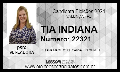 Candidato TIA INDIANA 2024 - VALENÇA - Eleições