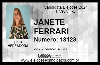 Candidato JANETE FERRARI 2024 - ITAGUAÍ - Eleições