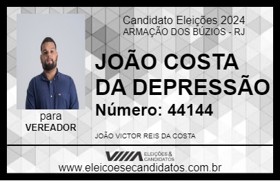 Candidato JOÃO BÚZIOS DA DEPRESSÃO 2024 - ARMAÇÃO DOS BÚZIOS - Eleições