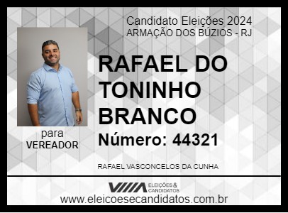 Candidato RAFAEL DO TONINHO BRANCO 2024 - ARMAÇÃO DOS BÚZIOS - Eleições