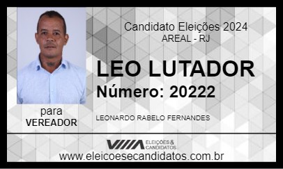 Candidato LEO LUTADOR 2024 - AREAL - Eleições