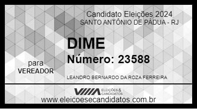 Candidato DIME 2024 - SANTO ANTÔNIO DE PÁDUA - Eleições