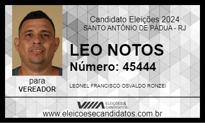 Candidato LEO MOTOS 2024 - SANTO ANTÔNIO DE PÁDUA - Eleições