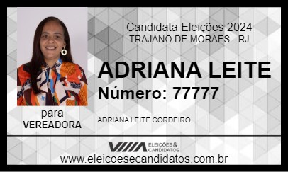 Candidato ADRIANA LEITE 2024 - TRAJANO DE MORAES - Eleições