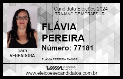 Candidato FLÁVIA PEREIRA 2024 - TRAJANO DE MORAES - Eleições