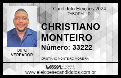 Candidato CHRISTIANO MONTEIRO 2024 - ITABORAÍ - Eleições