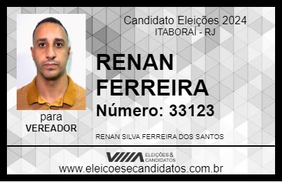 Candidato RENAN FERREIRA 2024 - ITABORAÍ - Eleições