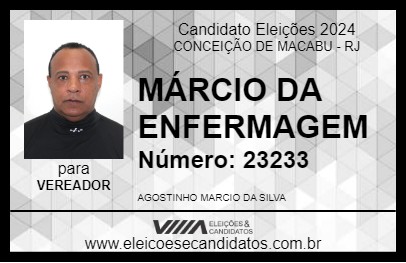 Candidato MÁRCIO DA ENFERMAGEM 2024 - CONCEIÇÃO DE MACABU - Eleições