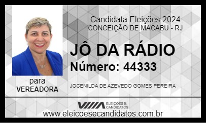 Candidato JÔ DA RÁDIO 2024 - CONCEIÇÃO DE MACABU - Eleições