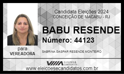 Candidato BABU RESENDE 2024 - CONCEIÇÃO DE MACABU - Eleições