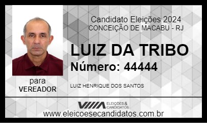 Candidato LUIZ DA TRIBO 2024 - CONCEIÇÃO DE MACABU - Eleições