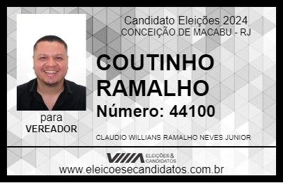 Candidato COUTINHO RAMALHO 2024 - CONCEIÇÃO DE MACABU - Eleições