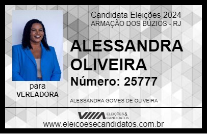 Candidato ALESSANDRA OLIVEIRA 2024 - ARMAÇÃO DOS BÚZIOS - Eleições