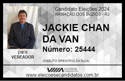 Candidato JACKIE CHAN DA VAN 2024 - ARMAÇÃO DOS BÚZIOS - Eleições