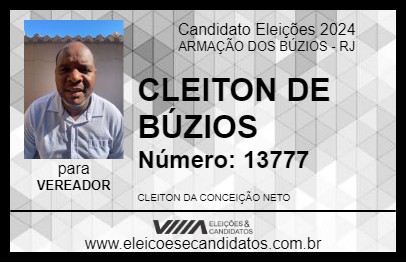 Candidato CLEITON DE BÚZIOS 2024 - ARMAÇÃO DOS BÚZIOS - Eleições