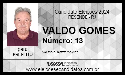 Candidato VALDO GOMES 2024 - RESENDE - Eleições