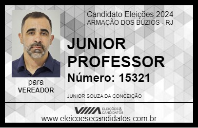 Candidato JUNIOR PROFESSOR 2024 - ARMAÇÃO DOS BÚZIOS - Eleições