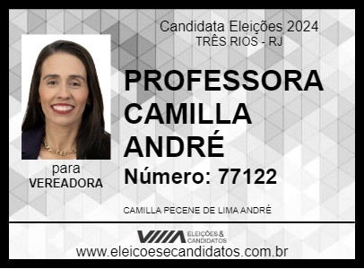 Candidato PROFESSORA CAMILLA ANDRÉ 2024 - TRÊS RIOS - Eleições