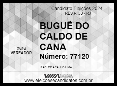 Candidato BUGUÊ DO CALDO DE CANA 2024 - TRÊS RIOS - Eleições