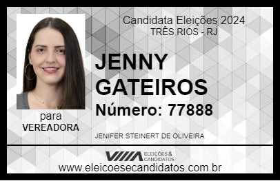 Candidato JENNY GATEIROS 2024 - TRÊS RIOS - Eleições