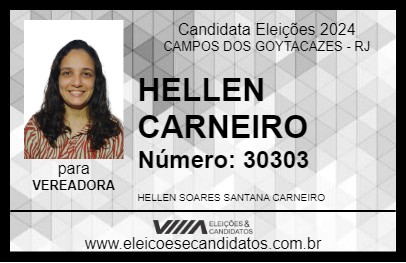 Candidato HELLEN CARNEIRO 2024 - CAMPOS DOS GOYTACAZES - Eleições