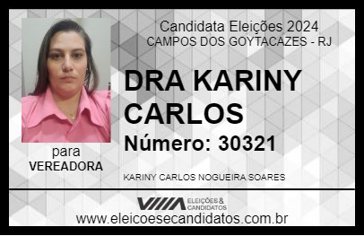 Candidato DRA KARINY CARLOS 2024 - CAMPOS DOS GOYTACAZES - Eleições