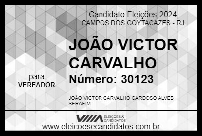 Candidato JOÃO VICTOR CARVALHO 2024 - CAMPOS DOS GOYTACAZES - Eleições