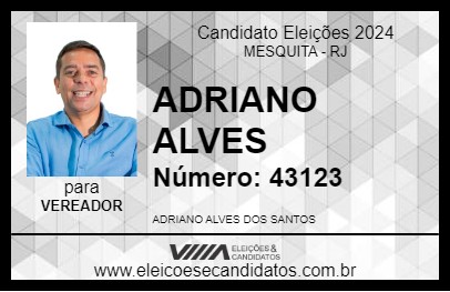 Candidato ADRIANO ALVES 2024 - MESQUITA - Eleições